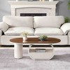 Grungis Oval Coffee Table with Storage Drawer and 2 Bases,Modern End Table for Living Room,Offices - 2 of 4