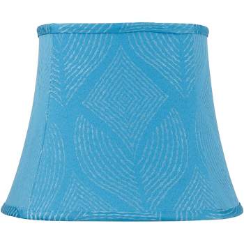 Springcrest Square Lamp Shade Crowsnest Blue Medium 10" Top x 14" Bottom x 11" High Spider Replacement Harp and Finial Fitting