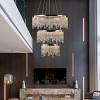 BAOURE 16in Luxury Crystal LED Chandelier Chrome Modern Chandelier Adjustable Height and Color Temperature for Living Room Dining Room Bedroom - 3 of 4
