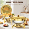 Warmounts 5QT Gold Luxury Round Chafing Dish Buffet Set Food Warmer with Steel Lids & Holders - 4 of 4