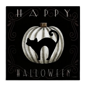 Stupell Industries Happy Halloween Cat & Pumpkin Canvas Art - 1 of 4