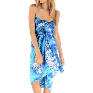 LA LEELA Women's Summer Bikini Wraps Sarong Cover up Wrap Skirt Bathing suit Swimwear Swimsuit Beach Coverup for Women One Size White, Seashell - 1 of 4