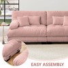 Aukfa Oversized Sofa ,Chenille Comfy Cloud Couch with 2 Lumbar Pillows 2 Throw Pillows for Living Room,Pink - 4 of 4