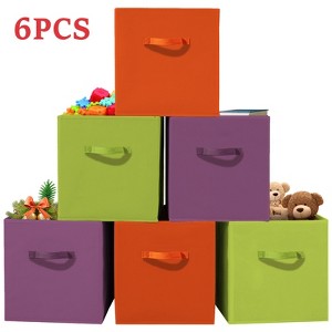 6-Piece Drawer-Style Multi-Color Storage Boxes with Handles Eco-Friendly,Odorless,Durable,and Breathable - 1 of 4