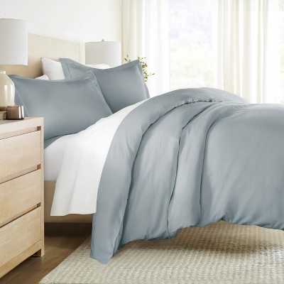 Cotton Duvet Cover Set & Insert 4PC Bundle, 300TC Sateen Vintage Washed Duvet Set with Down Alternative Comforter, All Season Bedding - Becky Cameron