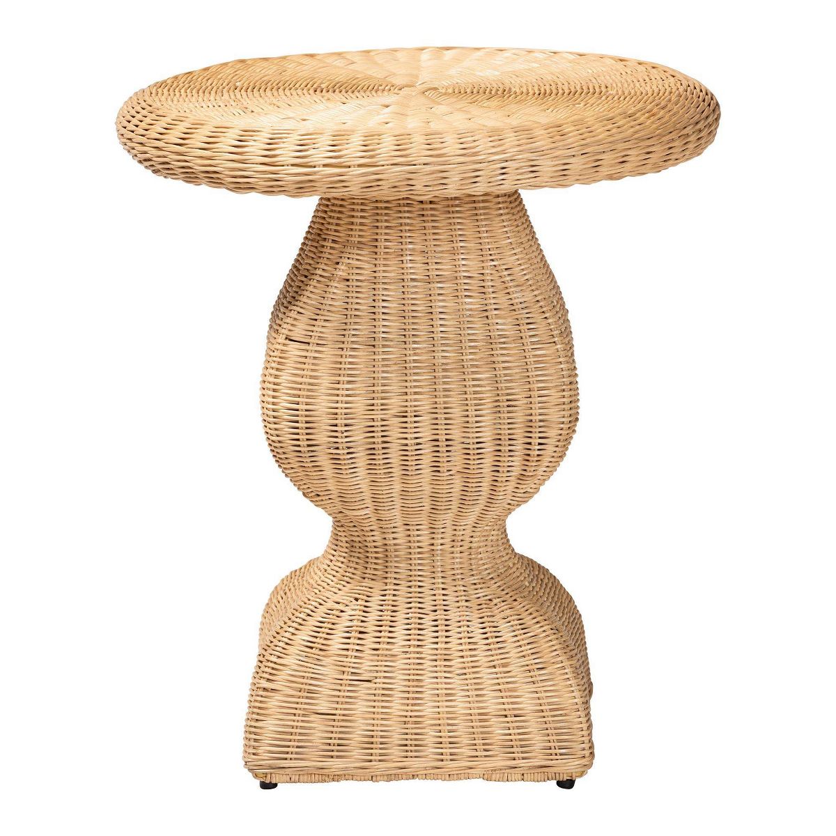 bali & pari Round Hideo Natural Rattan End Table Brown - thumbnail 2