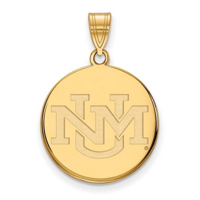 Black Bow Jewelry 14k Yellow Gold New Mexico Lobos NCAA Large Pendant
