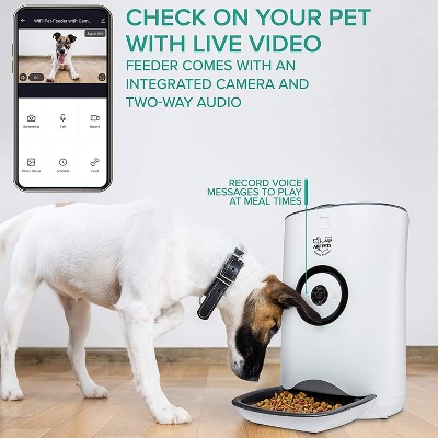 White Wi-Fi Automatic Pet Feeder with Camera