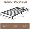 Metal Bed Frame, Low Profile Platform w/Steel Slats, No Box Spring Needed, Easy Assembly, Black - 2 of 4