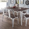 Erommy 42in Dining Bench, Entryway Bench with Back, Farmhouse Metal Dining Bench, Industrial Mid-Century 3 Person Rustic Spindle Bench - 4 of 4