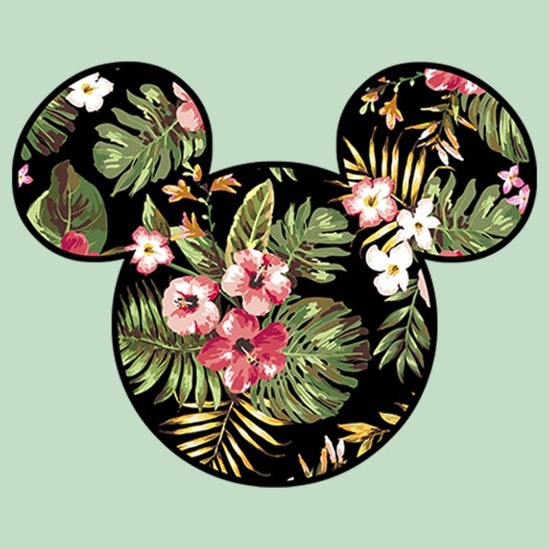 Girl's Disney Mickey Mouse Floral Silhouette T-Shirt, 2 of 5