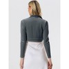 INSPIRE CHIC Women's Long Sleeve Cocktail Party Open Front Cropped Velvet Bolero Shrugs - 4 of 4