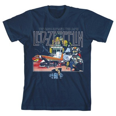 Led Zeppelin The Song Remains The Same Album Art Crew Neck Short Sleeve Navy Blue Youth T shirt Target