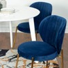 NicBex Round Dining Table Set for 2 Morden Dining Room Table with 2 Velvet Chairs and MDF Tabletop for Dining Room - 2 of 4