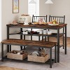 Dining Table Set for 4, Kitchen Table and 2 Chairs , 47.2" Rectangular Kitchen Table Set, Dining Room Table Set Grey - 4 of 4