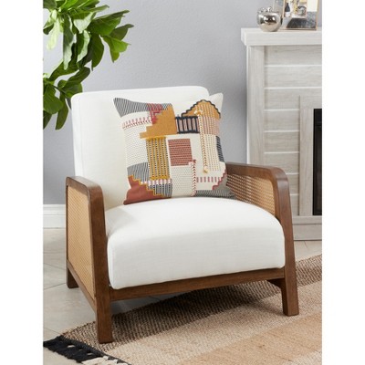 Multicolored Cotton Patchwork Lace Applique Euro Pillow Cover