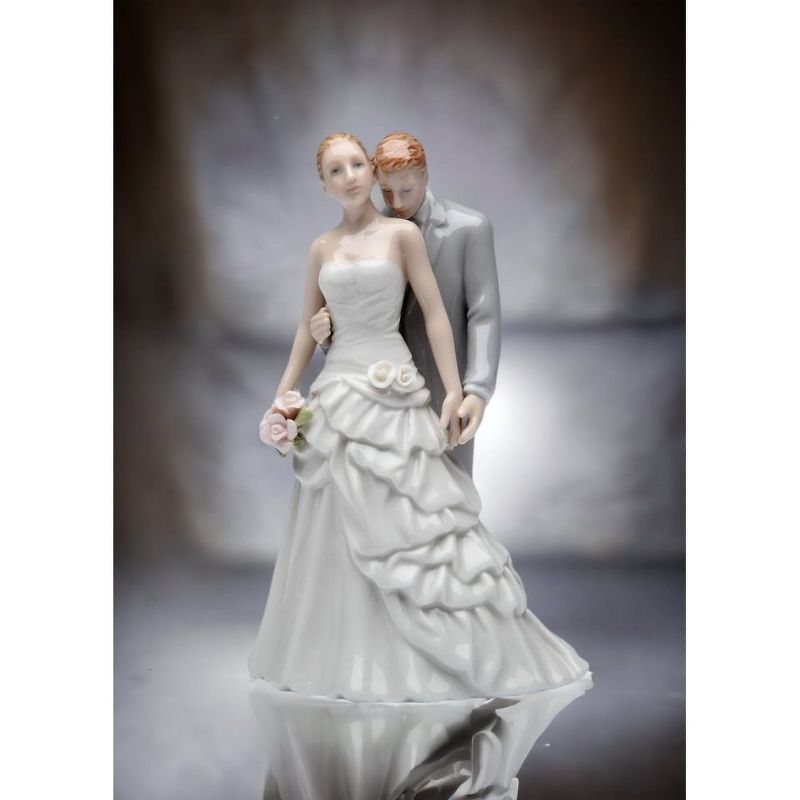Kevins Gift Shoppe Hand Crafted Ceramic Groom Kissing Bride Wedding Figurine, 2 of 4