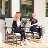 Outsunny Outdoor 2-Person Glider Bench with Table, Outside Breathable Mesh Swing Chair for Patio, Garden, Backyard, Porch - 2 of 4
