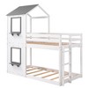 TiramisuBest Twin-Over-Twin Bunk Bed with Ladders and Two Storage Drawers(Espresso) - 4 of 4