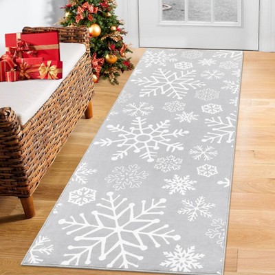 Christmas Area Rug Christmas Snowflakes Pattern Floor Cover