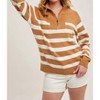Women's Striped Half Zipped Knit Sweater - BluIvy - 3 of 4