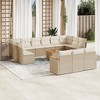 vidaXL 14 Piece Patio Sofa Set with Cushions Beige Poly Rattan - With Table - 2 of 4
