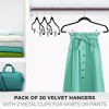 OSTO 20 Pack Premium Velvet Hangers with Clips, Non-Slip Pants Hangers with Notches; Thin Space-Saving with 360 Degree Swivel Hook - 2 of 4