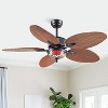 50 inch Farmhouse and Modern ceiling fan with Light  Palm Leaf Blades with  LED Light and Glass Cover - 2 of 4