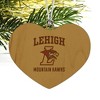 Lehigh University Mountain Hawks Logo Heart Love Wood Christmas Tree Holiday Ornament - 2 of 3