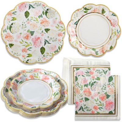 Kate Aspen Pink Floral Brunch 62 piece Tableware Set (16 guests) | 00264NA-KIT
