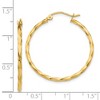 Black Bow Jewelry 2mm, Twisted 14k Yellow Gold Round Hoop Earrings, 26mm (1 Inch) - 4 of 4