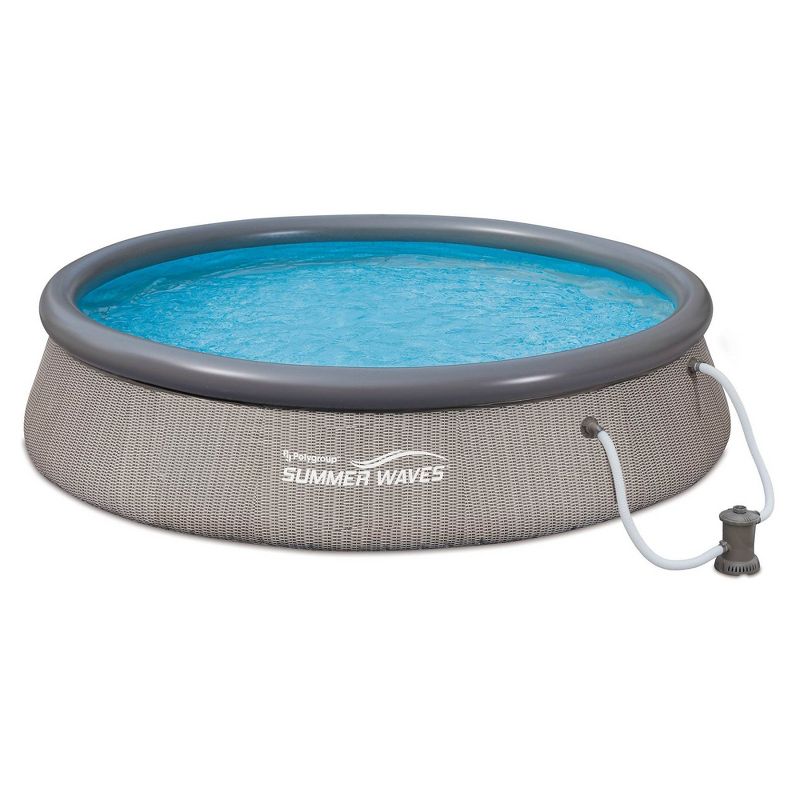 Summer Waves P10012362 Quick Set 12ft x 36in Outdoor Round Ring Inflatable Above Ground Swimming Pool with Filter Pump & Filter Cartridge, 1 of 7