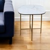 HomeRoots 22" White And Gold Ceramic And Metal Square End Table - 2 of 4