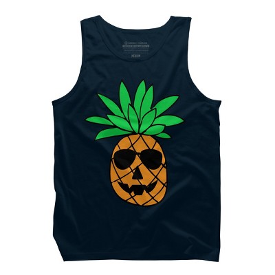 Men's Design By Humans HALLOWEEN PINEAPPLE PUMPKIN THEMED By Ujangkasep Tank Top
