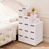 VECELO Narrow Bathroom Storage Cabinet, Mobile Plastic Slim Rolling Organizer Cart with Built-in 4 Wheels for Living Room or Bathroom, White - 4 of 4