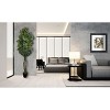 Cypress & Alabaster | Handmade 6' Artificial Eucalyptus Tree In Home Basics Plastic Pot Made With Real Wood And Moss Accents - 3 of 4