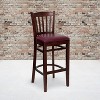Emma and Oliver Vertical Slat Back Wooden Restaurant Dining Barstool - 2 of 4