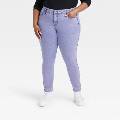 Women's Plus Size Mid-Rise Skinny Jeans - Ava & Viv™ Violet 