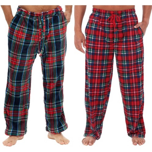 Adr Men's 2-pack Flannel Plaids Fleece Pajama Pants, Lounge Bottoms ...