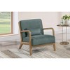Upholstered Accent Chair with Wooden Frame, Sloped Arms and Removable Back Cushion - 2 of 4