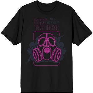 Mens Call of Duty Warzone Retro Stay Tactical with Mask Badge Black T-shirt - 1 of 3