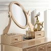 Vanity Desk Classic with Swivel Mirror and 5 Drawers for Bedroom 32in Wide-3irtyhousy - 3 of 4
