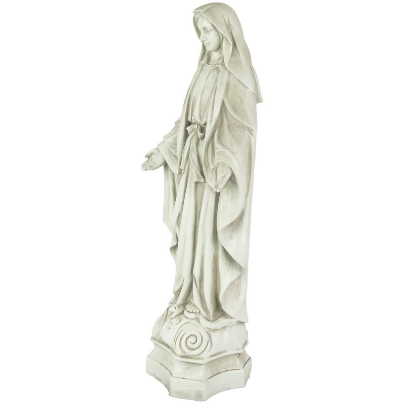Northlight 28" Standing Religious Virgin Mary Outdoor Patio Garden Statue - Ivory, 4 of 6