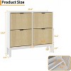 COZONY Fluted Shoe Cabinet with Flip Drawers, Modern Narrow Storage Organizer for Entryway, Freestanding Farmhouse Shoe Rack for Front Door - 2 of 4