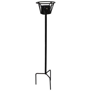 Sunnydaze Outdoor In-Ground Steel Gazing Globe Stand - 24" - Black - 1 of 4