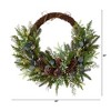 Nearly Natural 30” Pine and Pinecone Artificial Christmas Wreath on Twig Ring - 2 of 4