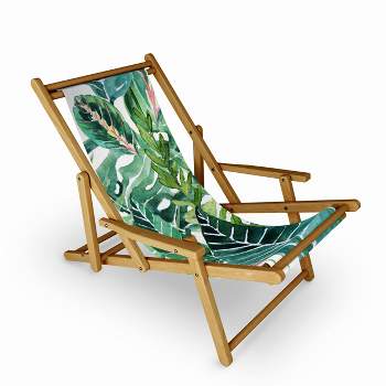 Gale Switzer Havana Jungle Outdoor Sling Chair - Deny Designs: UV-Resistant, Water-Resistant, Adjustable Recline, Hardwood Frame