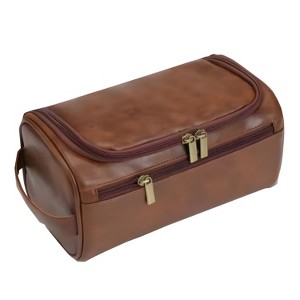 Kitcheniva PU Leather Makeup & Toiletry Organizer Bag Brown - 1 of 3