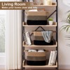 Itopfox Woven Storage Basket Set of 3, Decorative Organizer Bins for Shelves, Closet, Toys, Books, Nursery - Black & Brown - 4 of 4