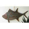 Metal Hanging Tuna Fish – 17" Tall Patina Copper Finish by Kalalou - 3 of 3